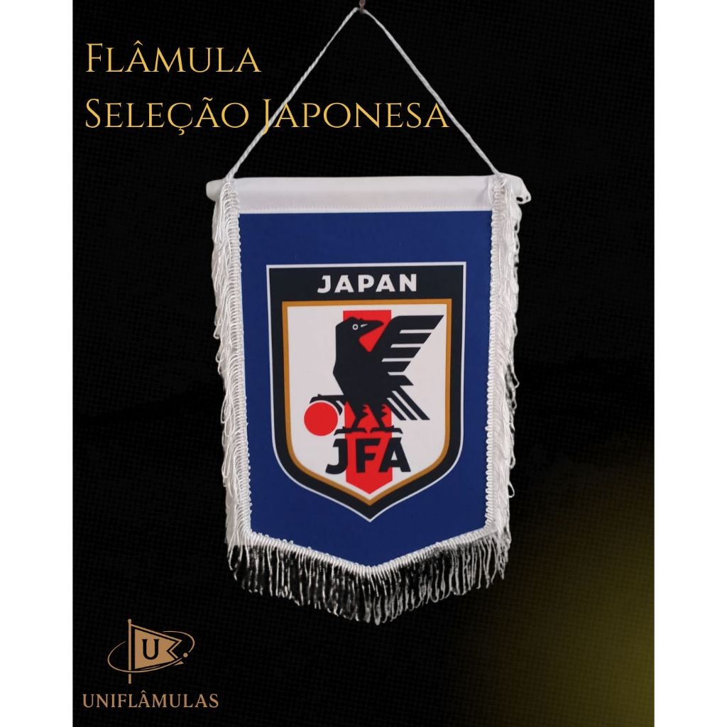 Flâmula Japão 20x30 cm | Seleção Japonesa Futebol | Flâmula Copa do Mundo 2026 | Decoração Japão | Bandeira Japão