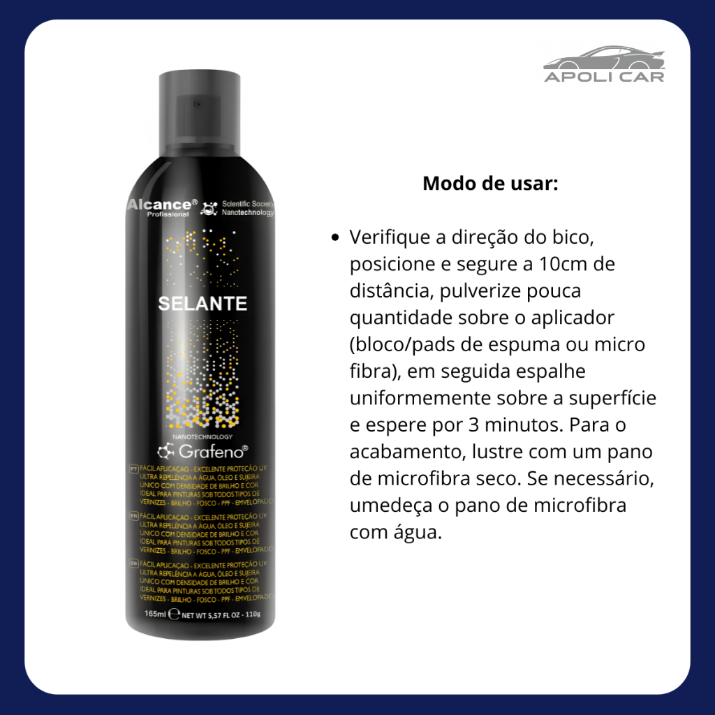 Selante Automotivo Grafeno 165ml Spray Alcance Profissional — imagem 2 de 2