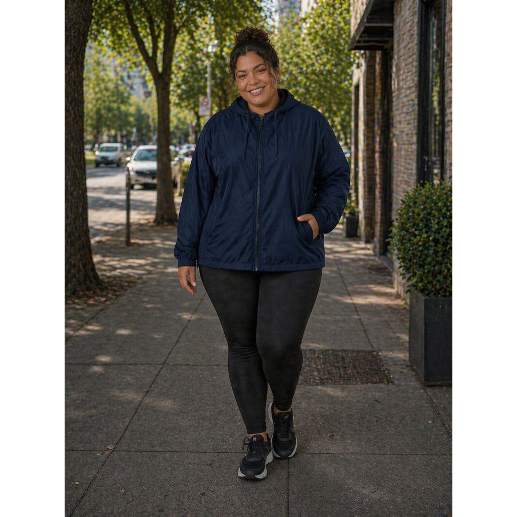 Jaqueta Feminina Forrada G1 G2 G3 Corta Vento Plus Size Academia Caminhada Secagem Rápida — imagem 2 de 2