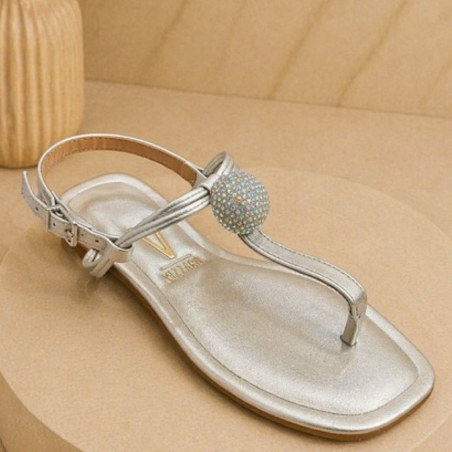 Sandália Rasteira Feminina Vizzano Original Esfera Brilho - Ref. 6447.215 — imagem 2 de 2