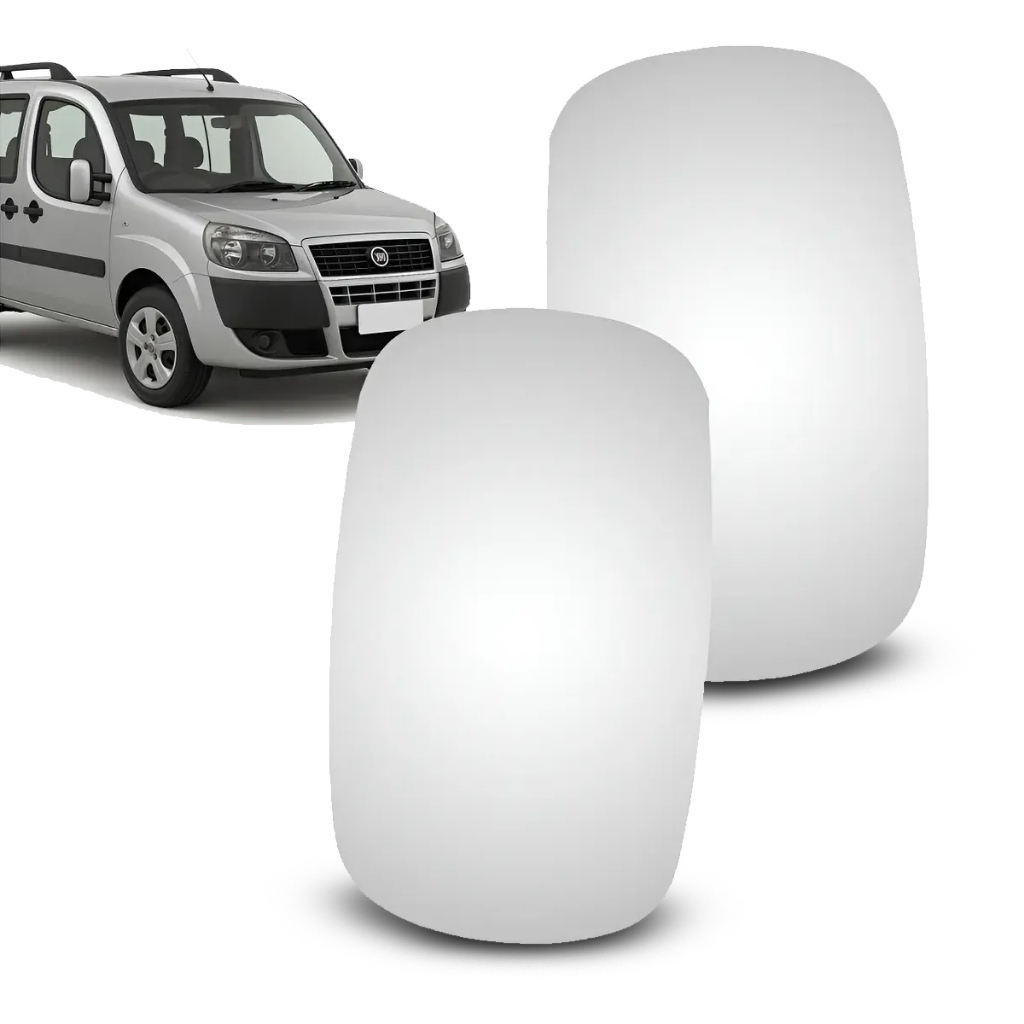 Lente Retrovisor Doblo 2001 a 2020 Espelho Convexo Metalizado Com Base