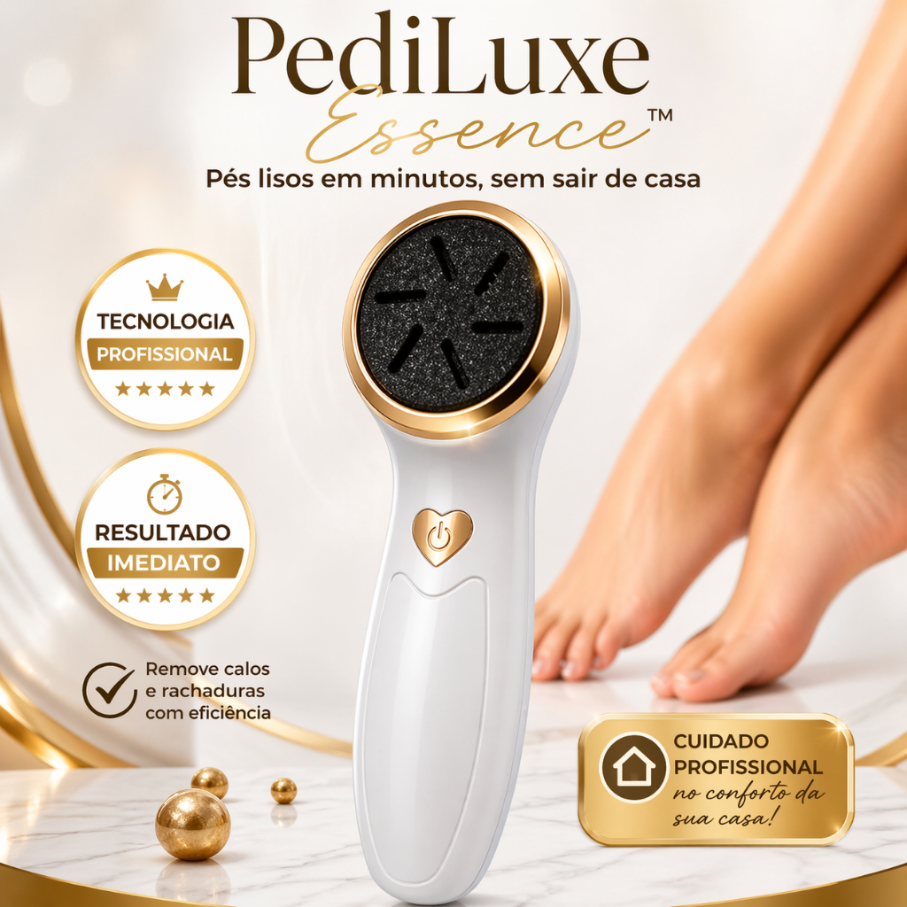 Esfoliador Elétrico para Pés PediLuxe Essence™ Removedor de Calos e Rachaduras Profissional Portátil Recarregável