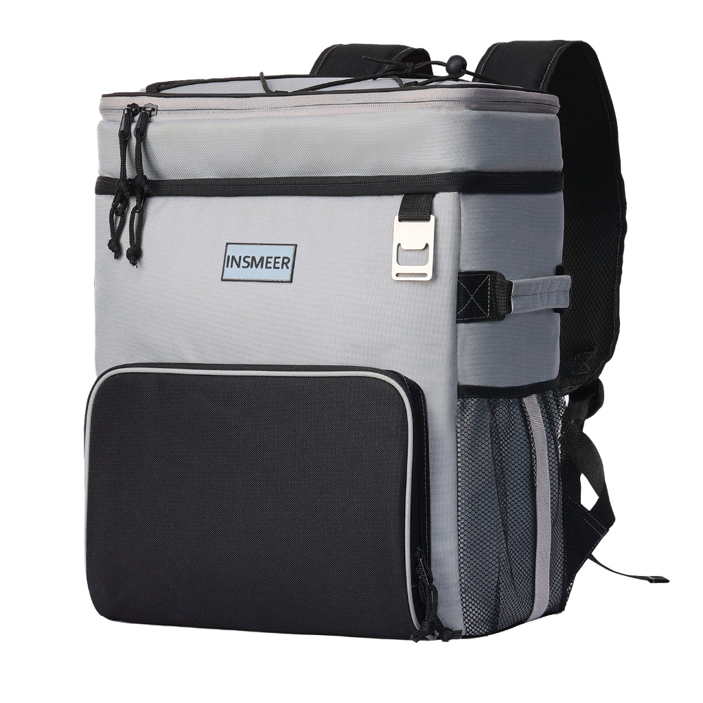 Mochila Térmica Insmeer 25L Dobrável, Impermeável c/ Alça e Bolsos Extras Para Praia Camping
