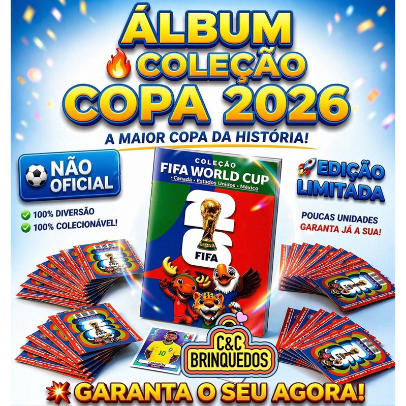 PROMOÇÃO🏆ÁLBUM COPA DO MUNDO FIFA WORLD CUP Álbum + figurinhas cada envelope contem 2 figurinhas alto colante e um card
