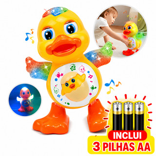 Pato Dançarino Brinquedo Pilhas Patinho Dançante Musical Luz Som Movimento Infantil Criança