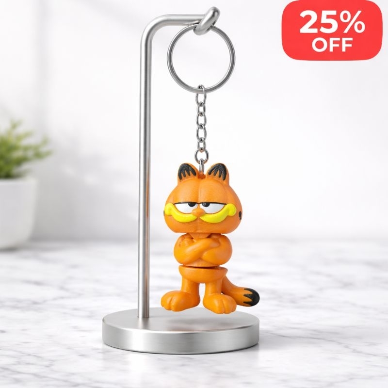 Chaveiro Garfield Articulado 3D | Chaveiro Personagem | Impressão 3D | Mochila Bolsa Chaves
