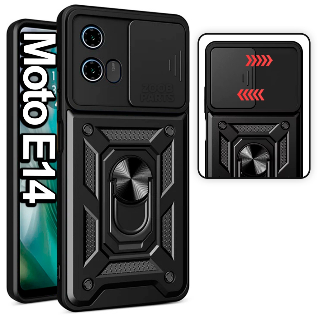 Capa Capinha Case Motorola Moto E14 XT2421 Armadura Window Shield Anti Impacto -