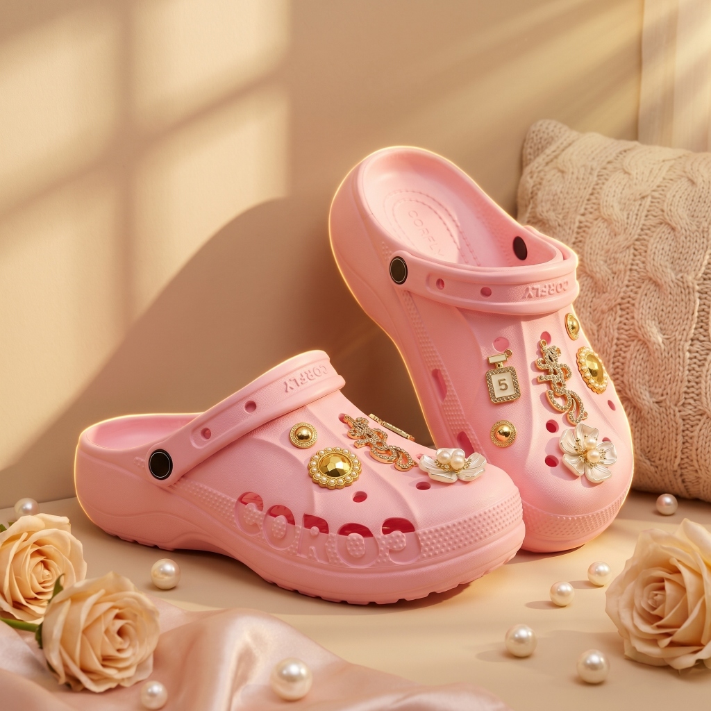 Babuche Plataforma Babuche Sandália Estilo Alto + Pingentes lindos