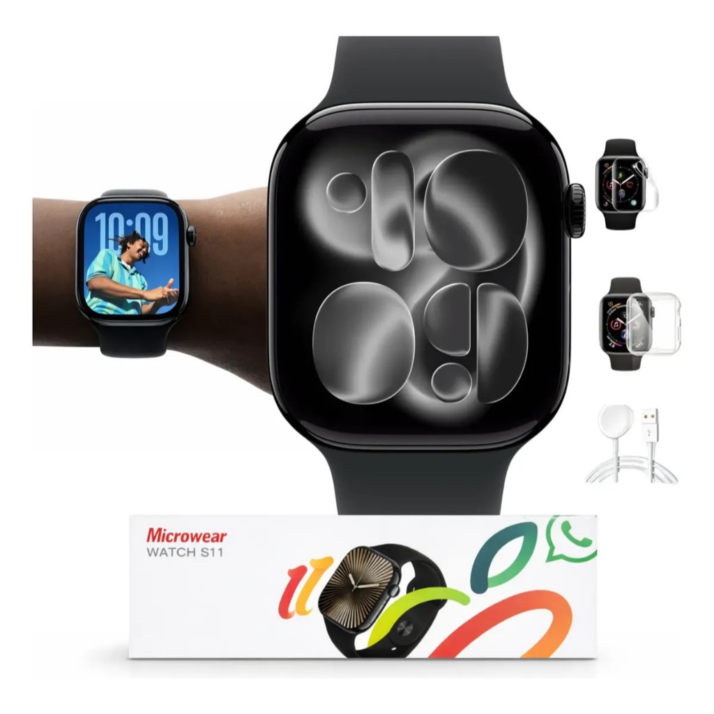 Relógio Inteligente S11 Microwear 2025 Monitor Saúde Bluetooth Esportivo Mais Vendido