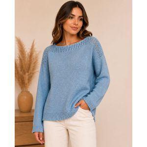 Blusa Feminina Suéter  Tricô Leve Manga Longa Confortável Outono Inverno