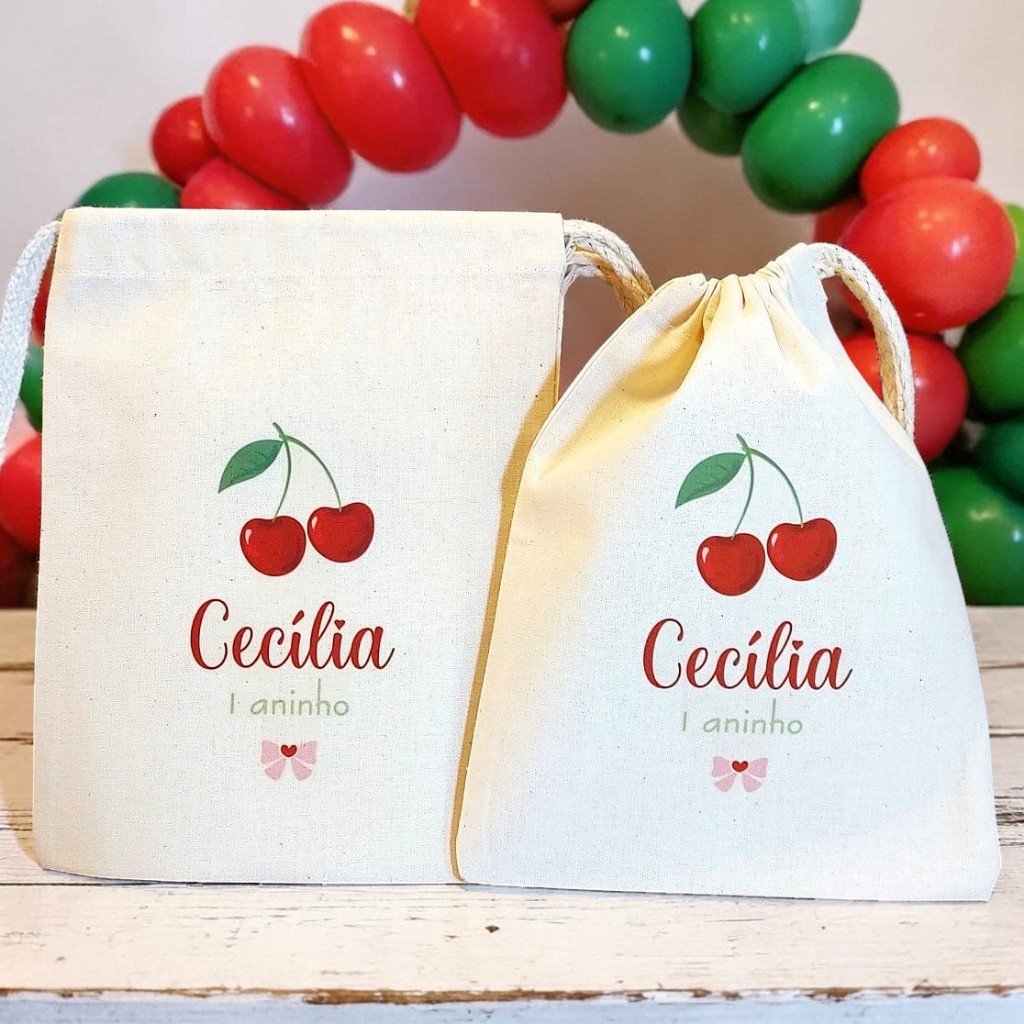 10+ Saquinho Surpresa Cerejinha - Lembrancinha Personalizada de Aniversário Infantil
