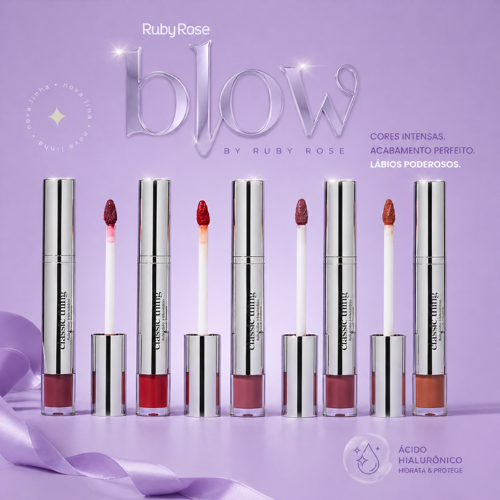 Batom Líquido Ruby Rose Blow Classic Thing | Cremoso Hidratante Longa Duração