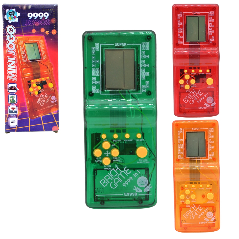 Mini Game Retro Portátil Clássico Brick Game 9999 jogos