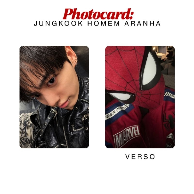 photocard jungkook homem aranha fanmade