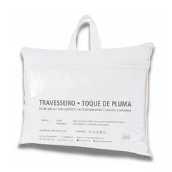 Travesseiro Toque Pluma Lavável Linha Hotel Antialérgico Extra Macio Branco