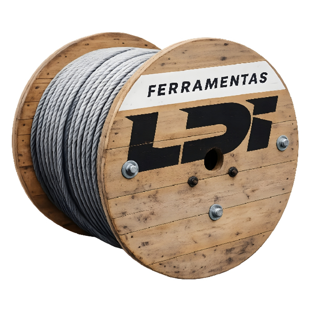 Cabo De Aço 200mts Alma de Fibra Galvanizado 5/32 Trd. 6x7 Plastificado
