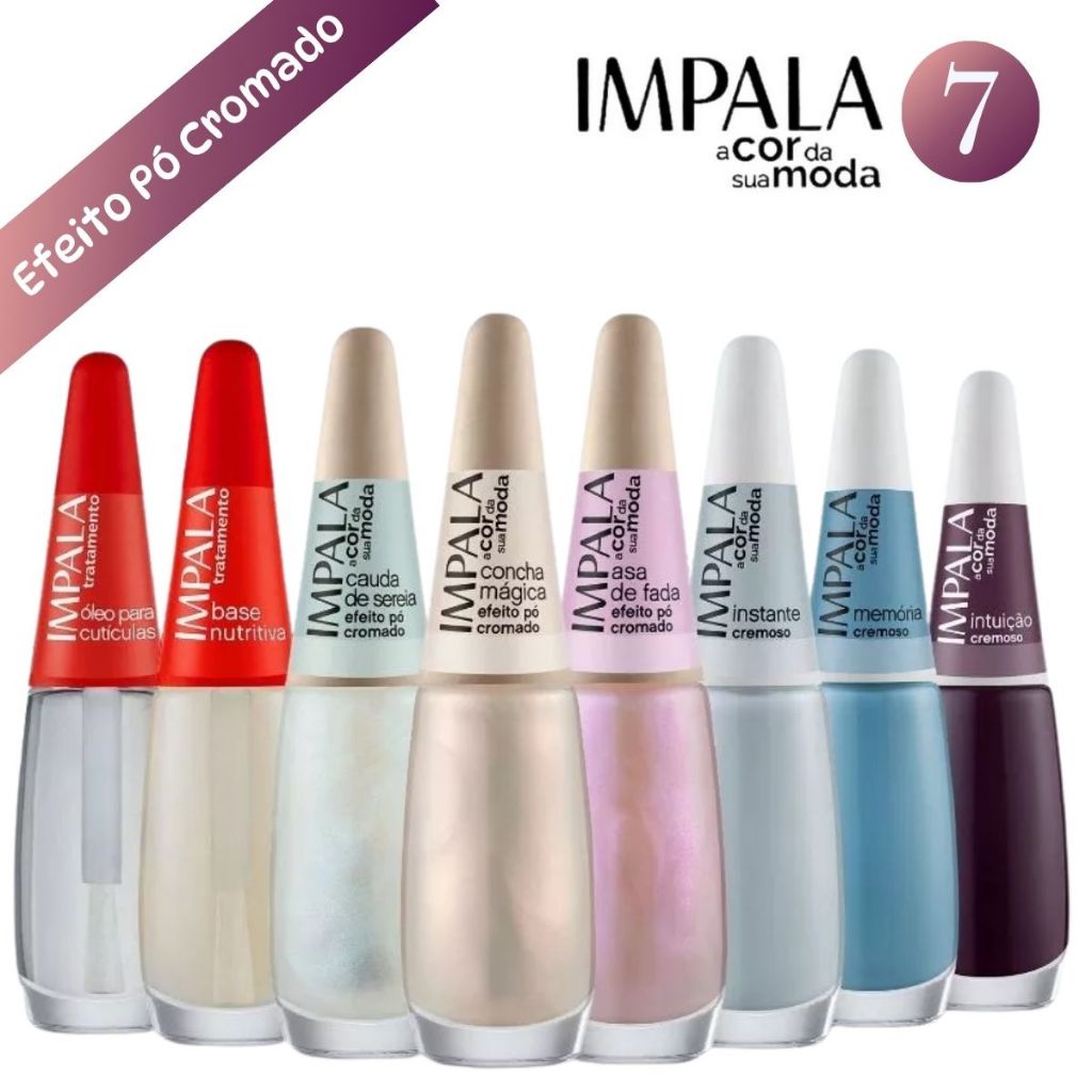 Impala A Cor Da Sua Moda 7 Esmalte Efeito Pó Cromado - Tratamento - Cremosos Manicure Pedicure Atacado