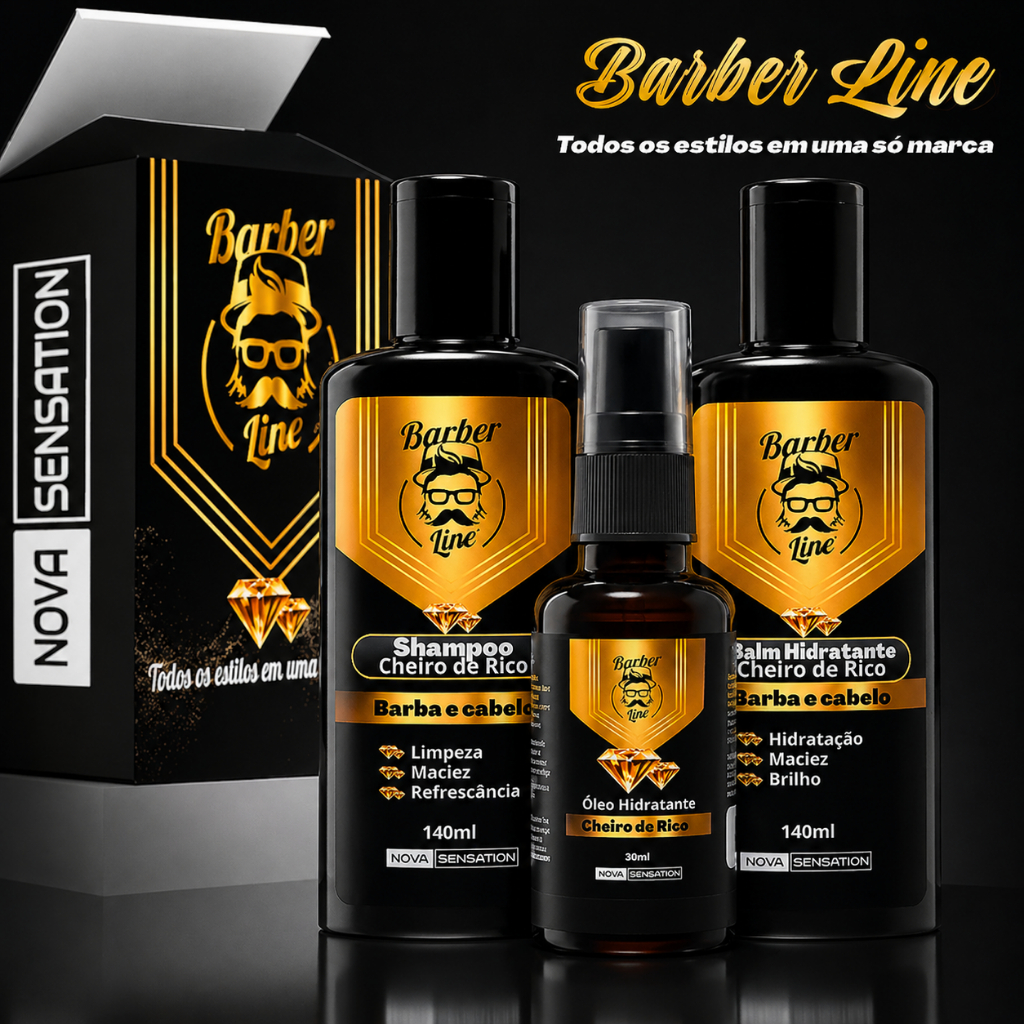 Kit barba Balm Shampoo Óleo Cheiro De Rico