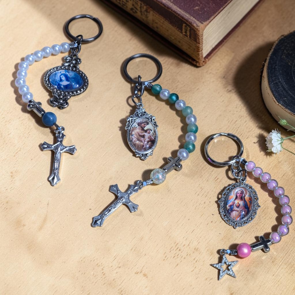 chaveiro religioso artesanal luxo nossa senhora guadalupe lourdes sao jose santa rita filomena aparecida coração maria