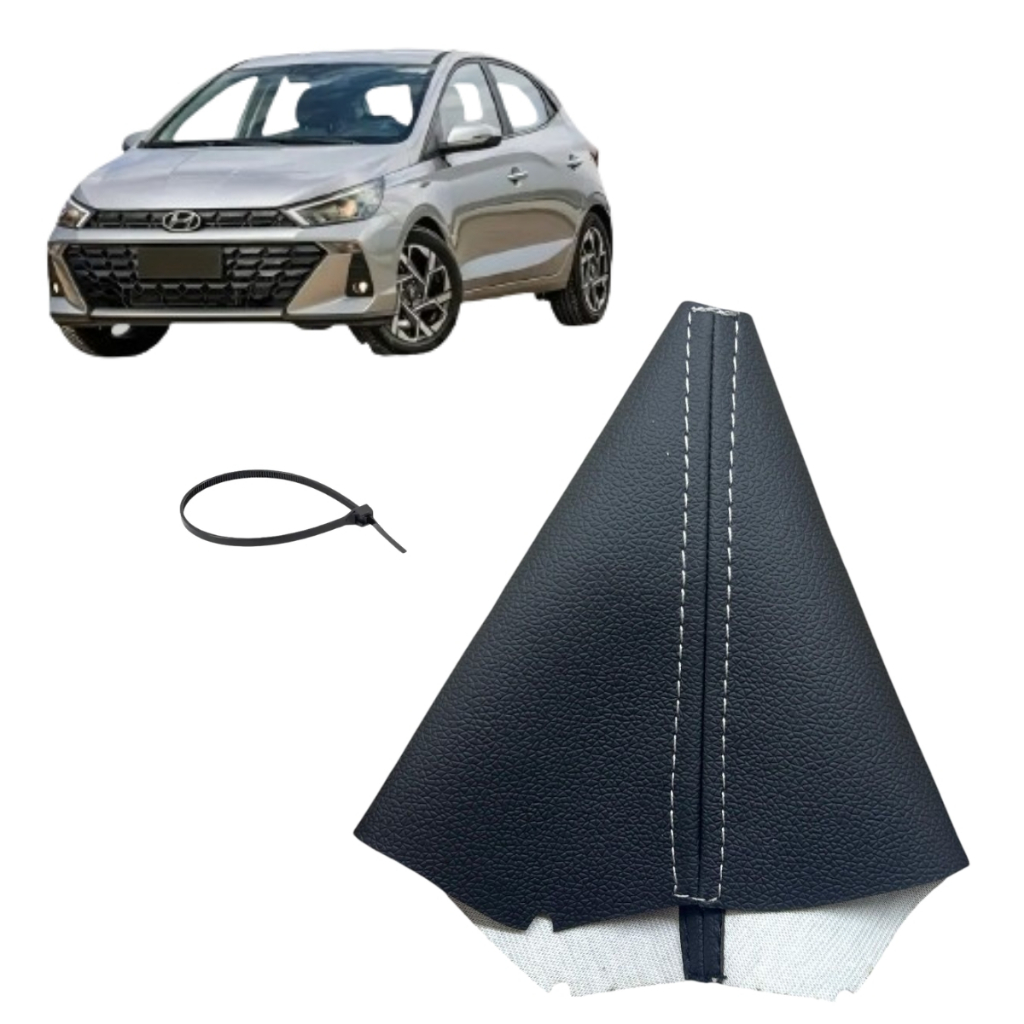 Capa Coifa Em Courvin  Alavanca De Cambio Automático Hyundai Hb20 Style R-spec 2016 2017 2018 2019