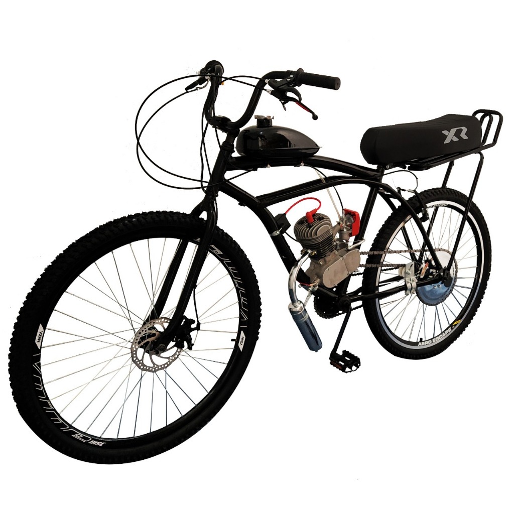Bike Motorizada 80cc Banco XRCoroa Spitfire Cor Preto Cadillac ARO 29 DIANTEIRO (MONTADA e TESTADA)