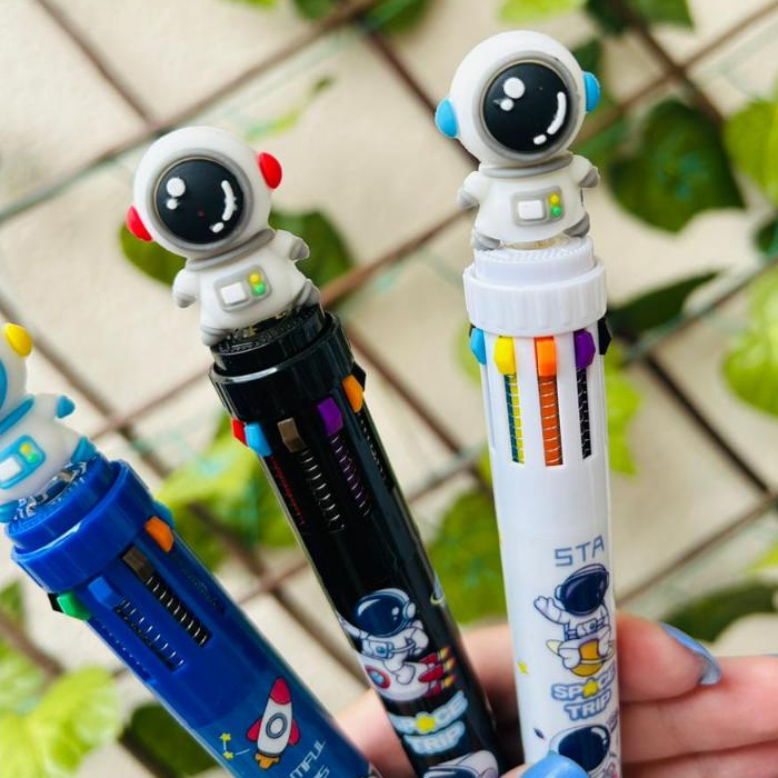 Caneta Astronauta 10 Cores Papelaria Fofa Kawaii Material Escolar Presente Infantil 0.5mm — imagem 2 de 2