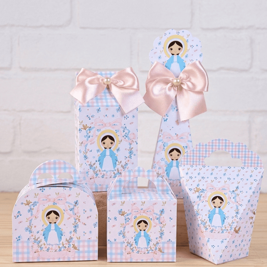 Kit Festa Batizado Nossa Senhora das Graças | Caixinhas Personalizadas l Lembrancinha  Festa Infantil