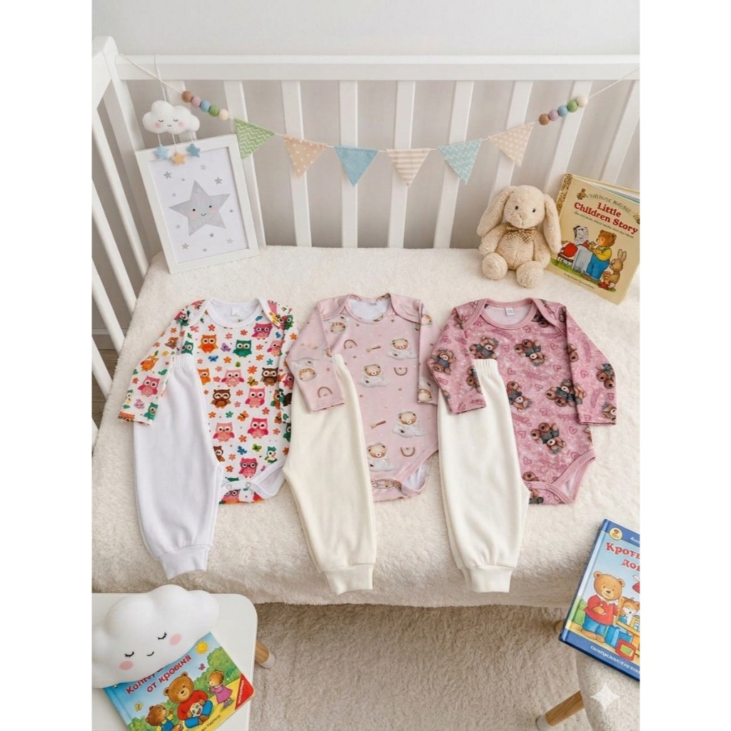 Conjunto Infantil Body Suede 90% Algodão + Calça Ribana Canelada 2/1 – Body + Calça | Do P ao GG |