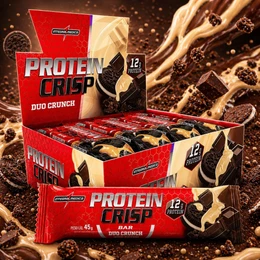 Caixa 12 Barra de Proteína ou Kit 6 Unidades Crisp Bar Integralmedica 45g Barra Proteica Whey