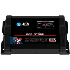 Fonte Automotiva Bob Storm 60A Bivolt Carregador Bateria 12V 15V Som Automotivo Potente Slim JFA