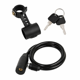 Cadeado Bike Anti Furto com Chave e Suporte Cabo de Aço