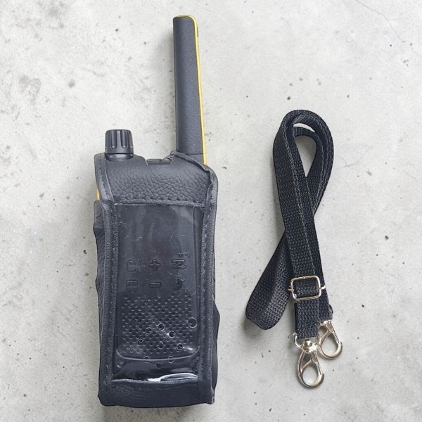 Capa Protetora em Couro Para Rádio Motorola T400BR T470BR Com Clip Cinto
