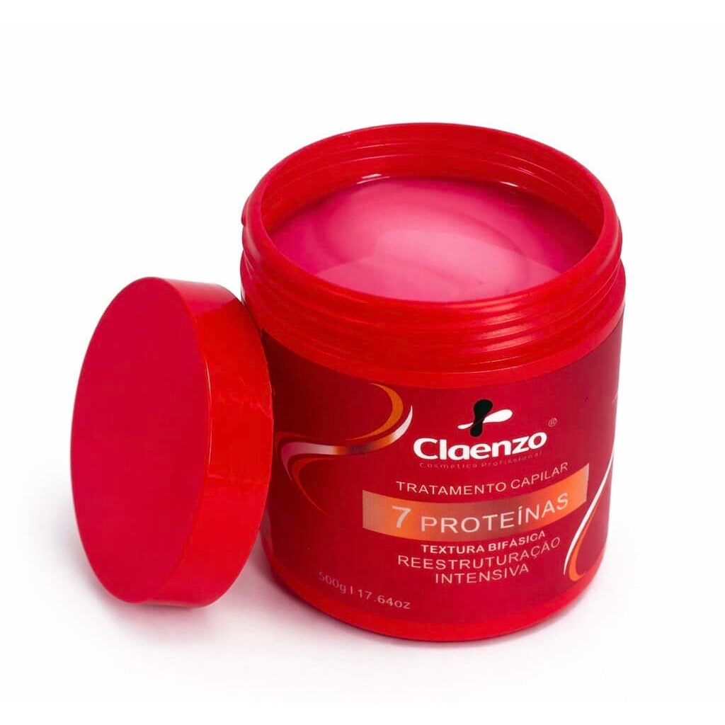 Máscara Capilar Claenzo 7 Proteínas 500g - Reconstrução Cabelo Seco Danificado Loiro Brilho Intenso