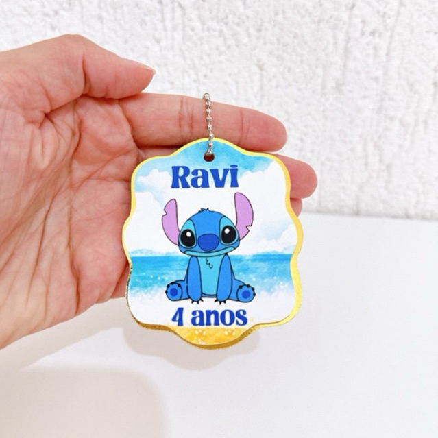 Tag Apliques Personalizados 3D para Lembrancinha | stitch | Etiqueta Festa Infantil | Qualquer Tema