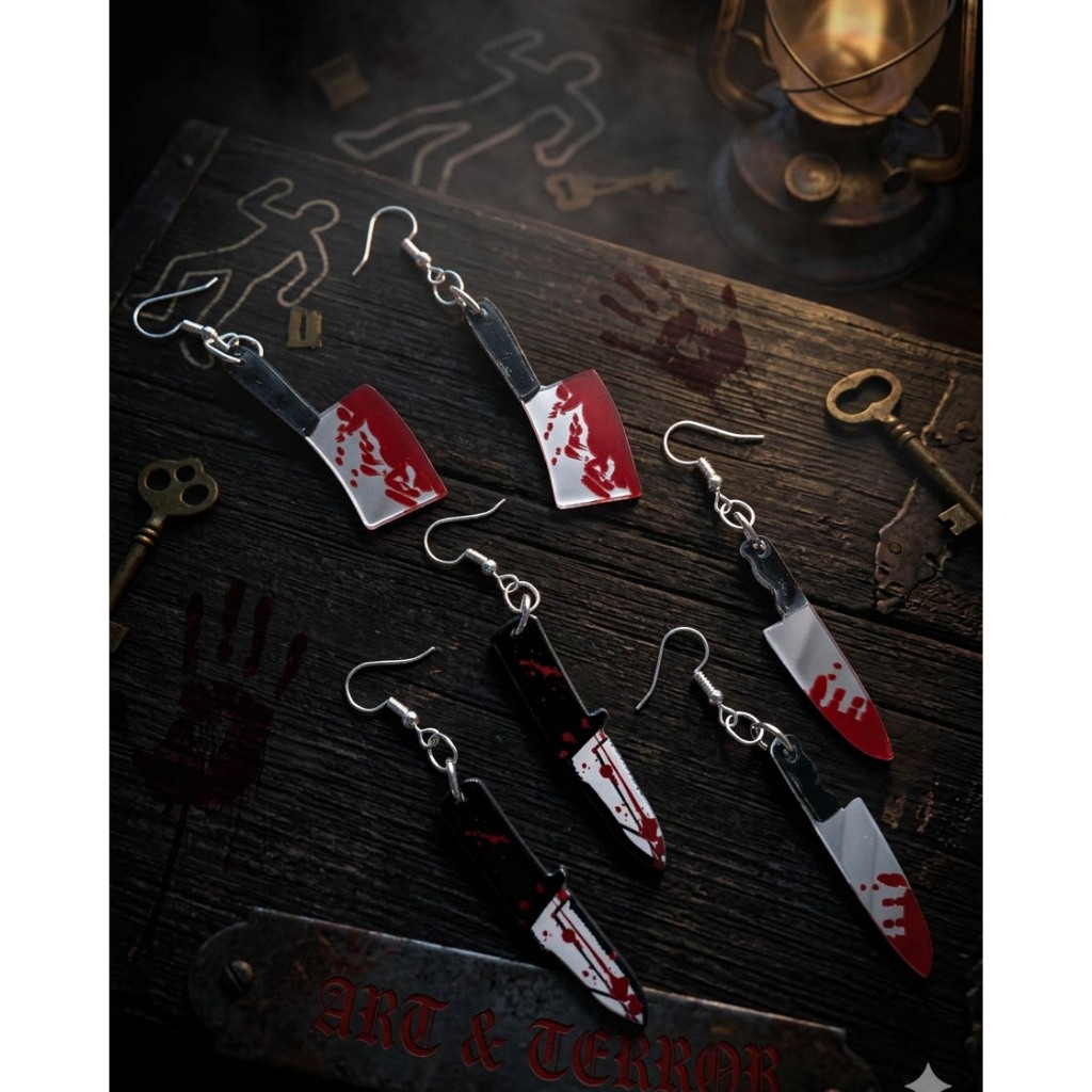 Brinco Knife Faca Movie Terror Acrílico Cute Dark