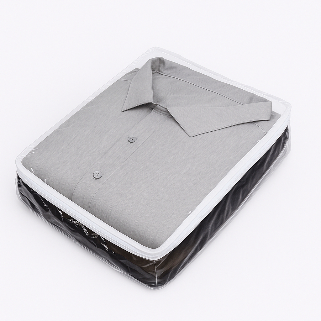 Kit 50 Saco Organizador 50x65x13 Pvc Transparente com Zíper Guarda-Roupa Atacado