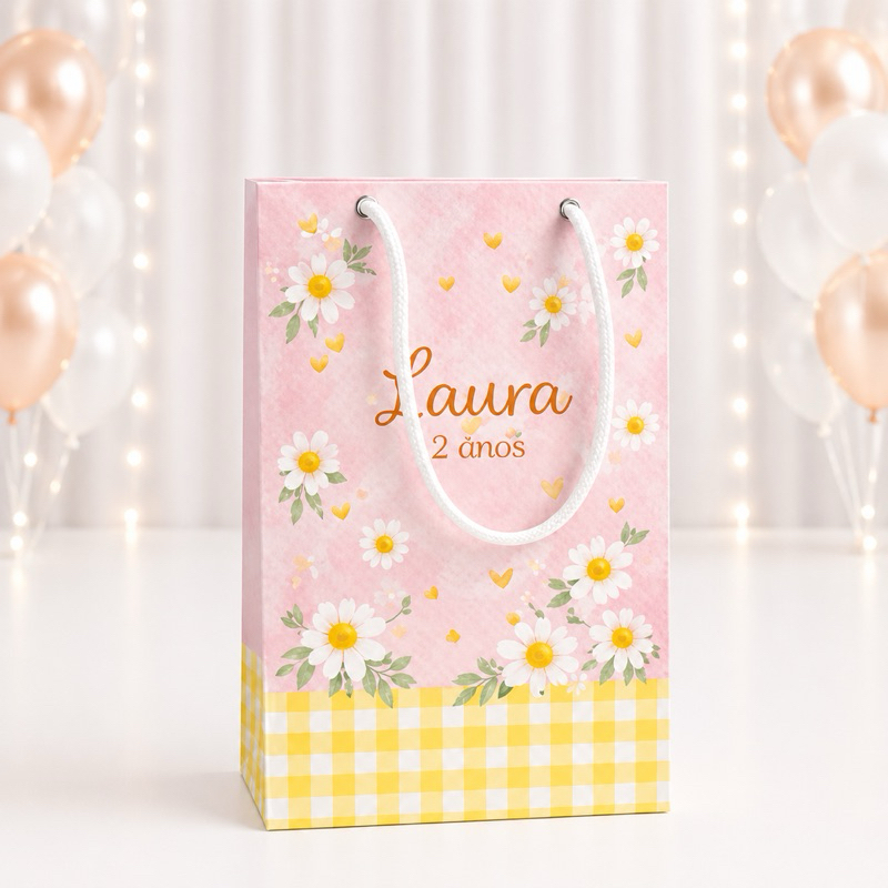 Sacolinha P JARDIM DAS MARGARIDAS= Personalizados /Lembrancinha de Festa /Aniversário PEGUE E MONTE