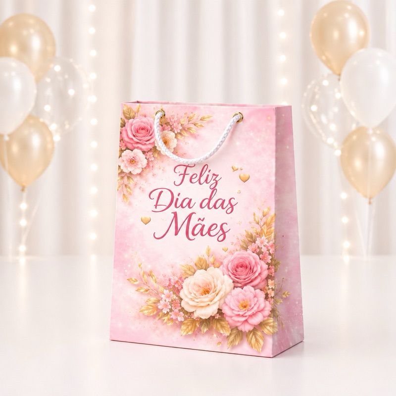 Sacolinha P DIAS DAS MÃES= Personalizados /Lembrancinha DIA DAS MÃES/ MIMO EMBALAGEM- SACOLINHA SURPRESA- PEGUE E MONT