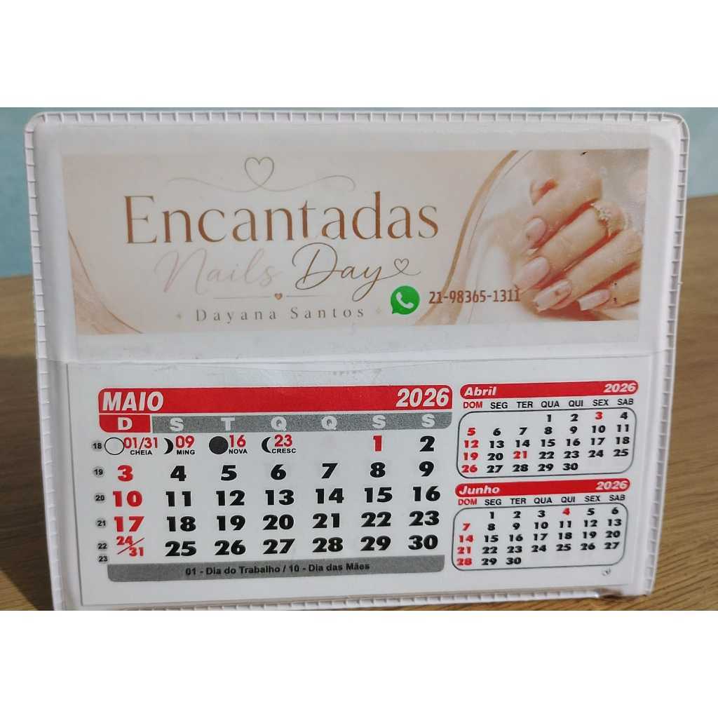 Calendário Mesa bloco com meses Pvc Grande Personalizado em vinil