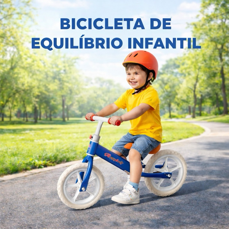 Bicicleta de Equilíbrio Balance Bike Rosa para Treinar Equilíbrio Bebê e Criança Ideal para Parques e Áreas de Lazer