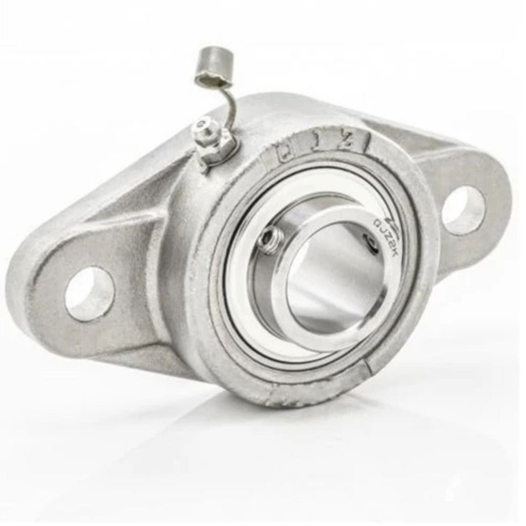 Mancal oval Fl209 Inox + Rolamento Suc209 Aço Inox - Eixo 45mm