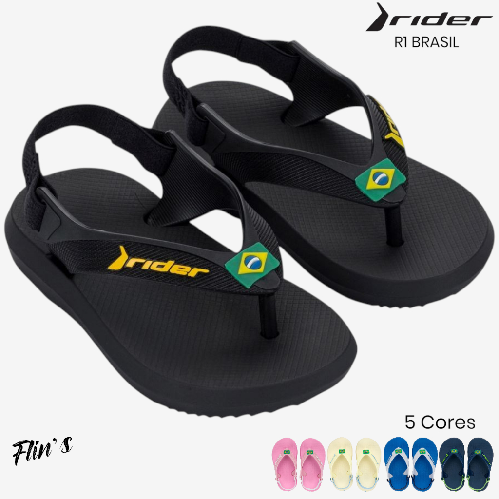 Chinelo Infantil Bebê Rider R1 Brasil Original Antiderrapante Macio