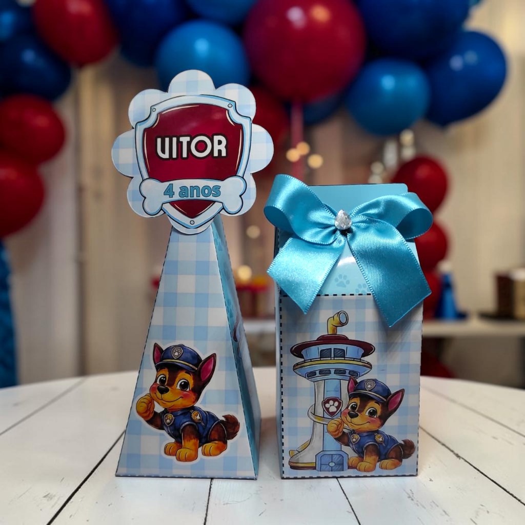 Kit Caixas Patrulha Canina Personalizada + BRINDE | Lembrancinha Patrulha Canina | Lembrancinha de Festa | Aniversário