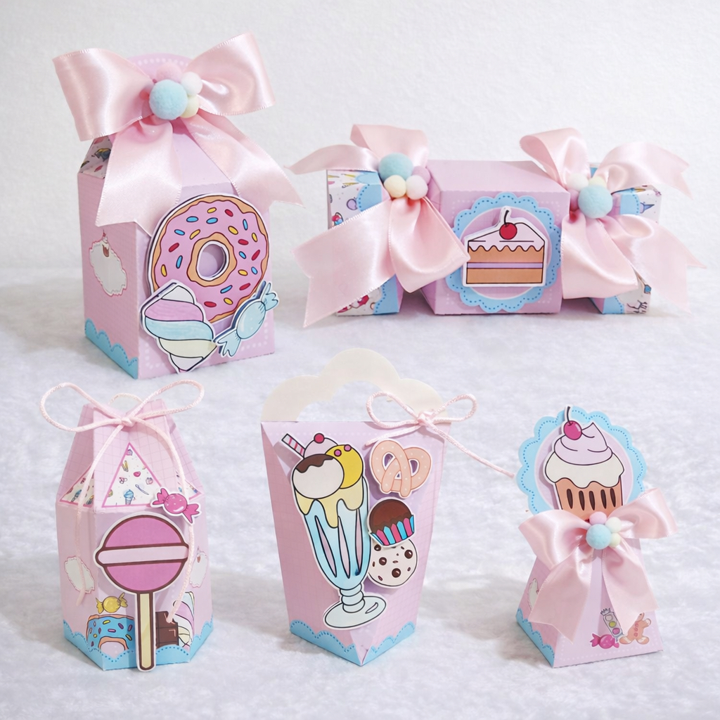Kit 20 Lembrancinhas Confeitaria Personalizado | Kit Festa Infantil | Aniversário | Caixa Milk | Pirâmide | Caixa Bala