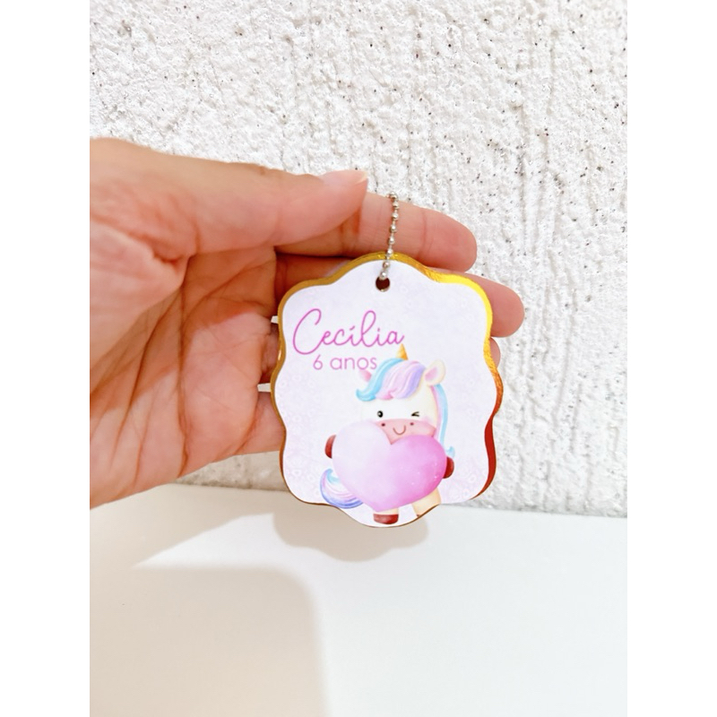 Tag Apliques Personalizados 3D para Lembrancinha | unicórnio | Etiqueta Festa Infantil | Qualquer Tema