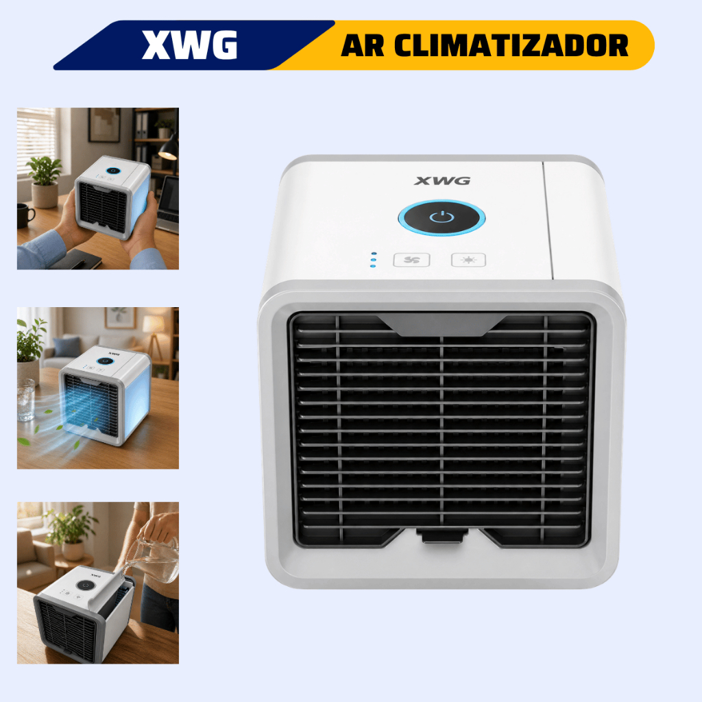 Mini Ventilador Ar Climatizador Portátil Usb Umidificador Multifuncional
