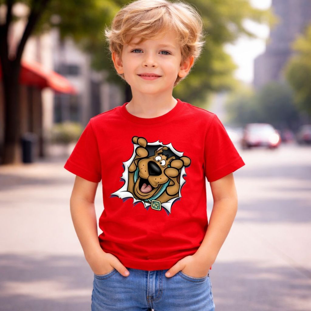Camiseta infantil masculina feminina algodão premium leve confortavel scooby doo estampa 2 ao 14