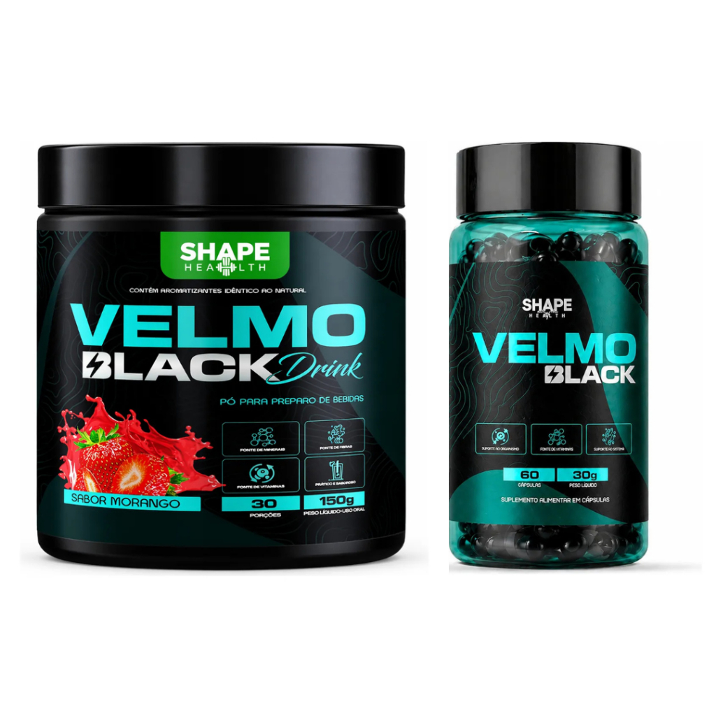 Velmo Black 150g + 60 Capsulas Original Loja Oficial Velmoblack