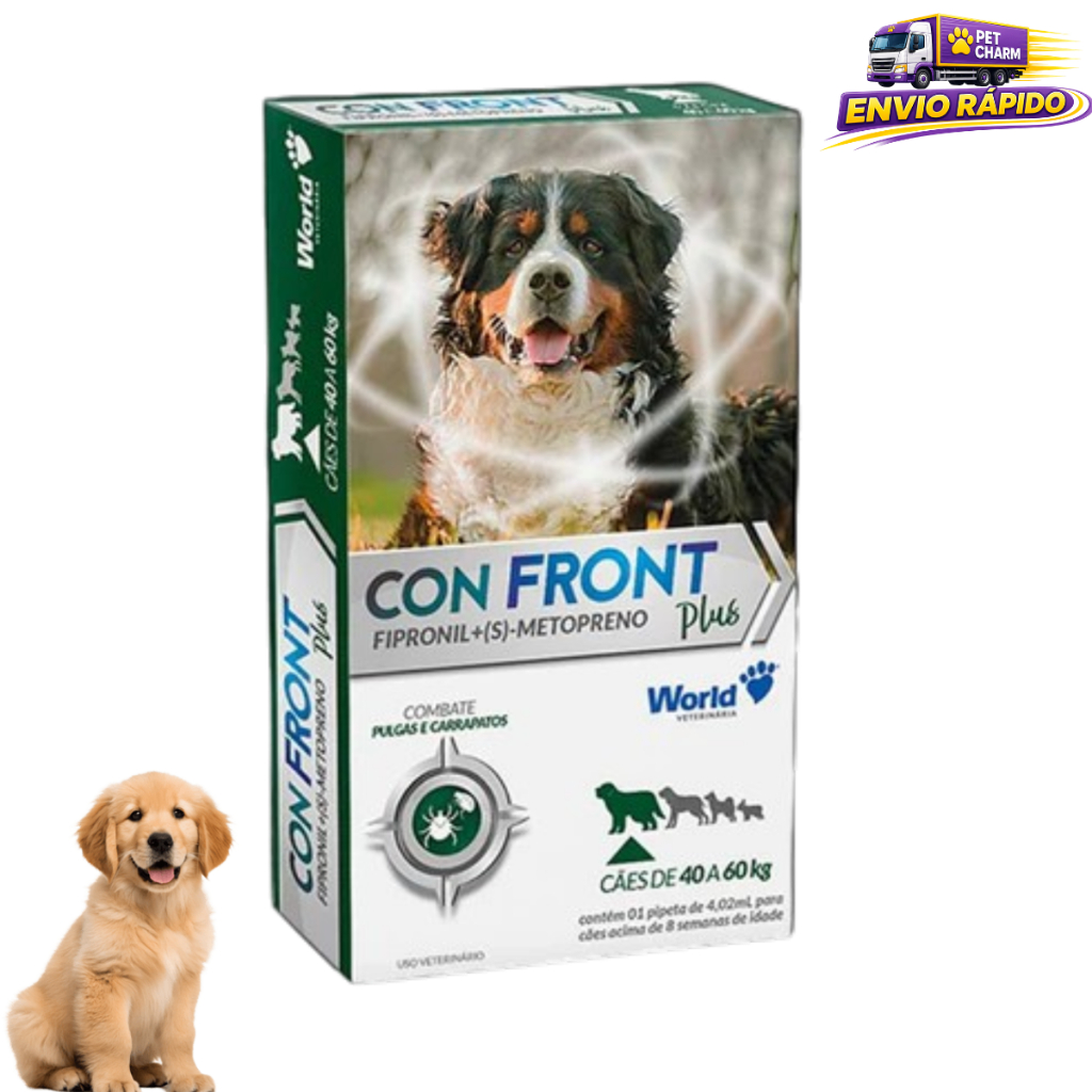 Confront Plus 4,02ml Cães 40 a 60kg Antipulgas e Carrapatos
