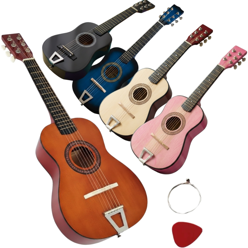 Mini Violão Infantil Palheta Semi Profissional Crianças Corda Em Aço Acústico Real Verdadeiro